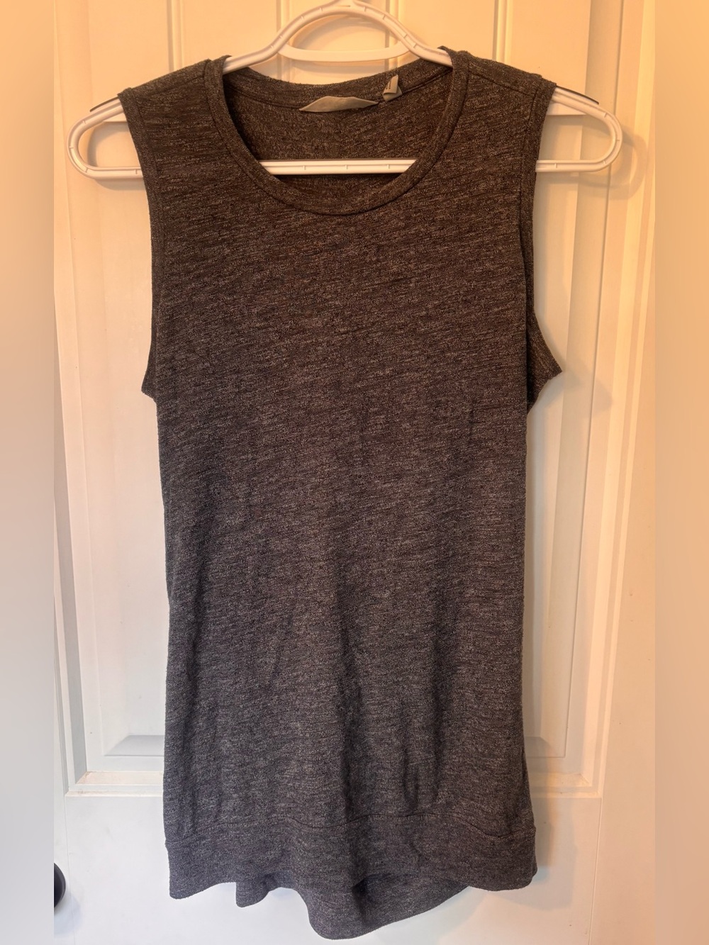 Athleta Women's Heathered Crewneck Tank Top in Charcoal Gray